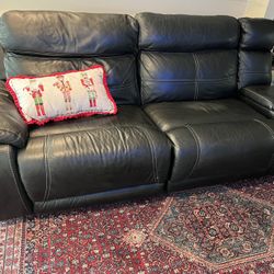 Black Genuine Leather Sofa / couch 