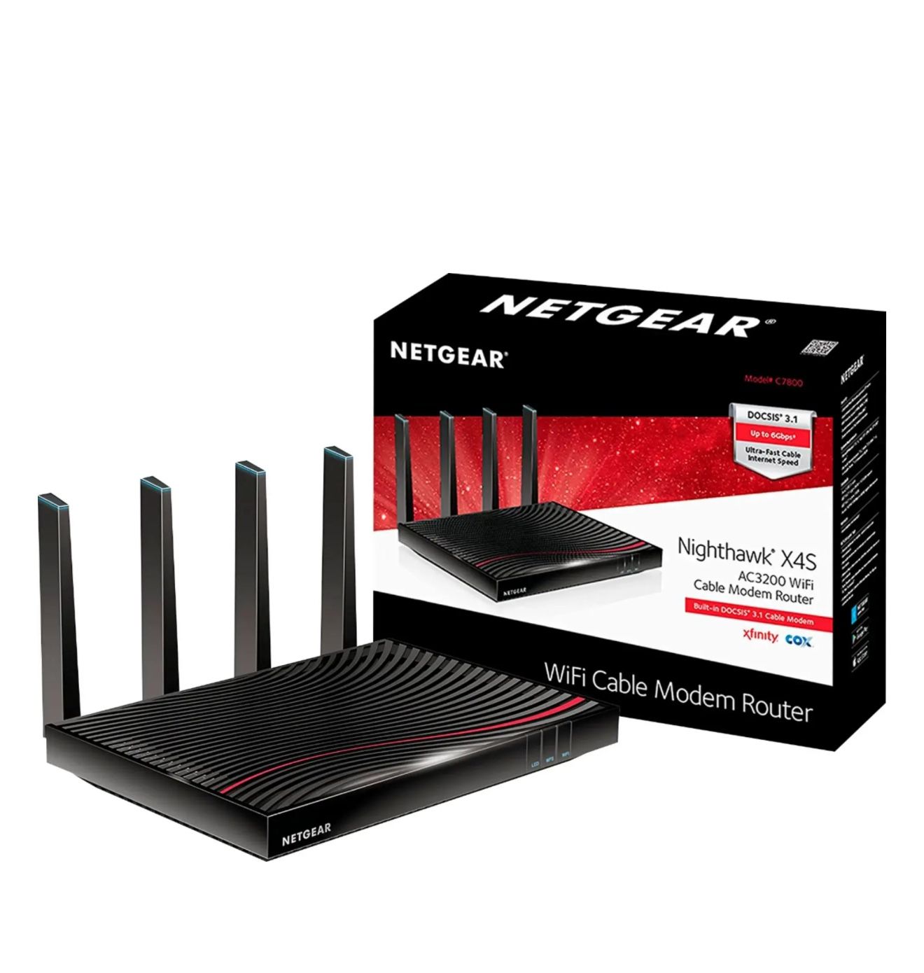 NETGEAR - Nighthawk X4S Dual-Band AC3200 Router with 32 x 8 DOCSIS 3.1 Cable Modem