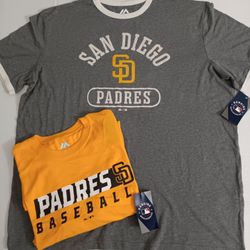 Size 2XL San Diego Padres Men's Majestic Set of (2) Tee's