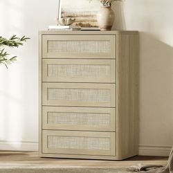 Rattan 5 Drawers Dresser