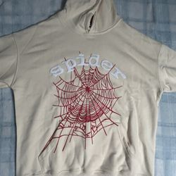 Sp5der Worldwide Hoodie ‘Cream/Tan’ Sz Small