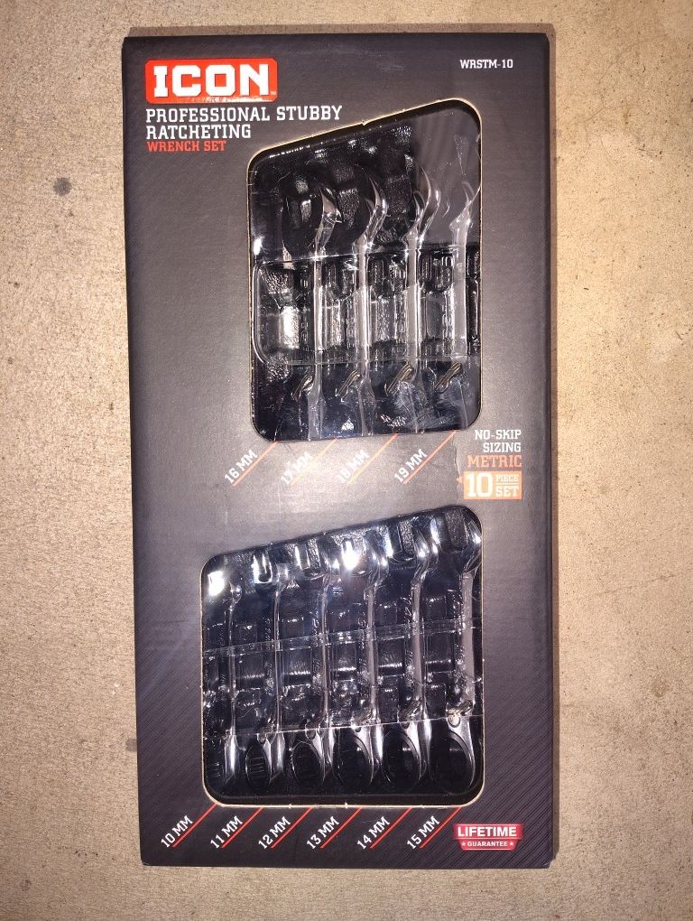 ICON PROFESSIONAL STUBBY RATCHETING WRENCH SET