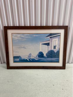 Large Framed Daniel Pollera Coastal Wall Art 39x28