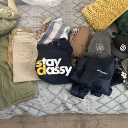 Clothes And Shoes Lot Nike, Vans, Columbia, Obey