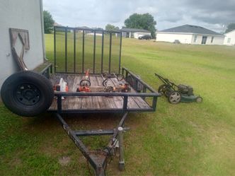 Trailer , echo and stihl edger and weed wacker with blower and a push mower.. all must go