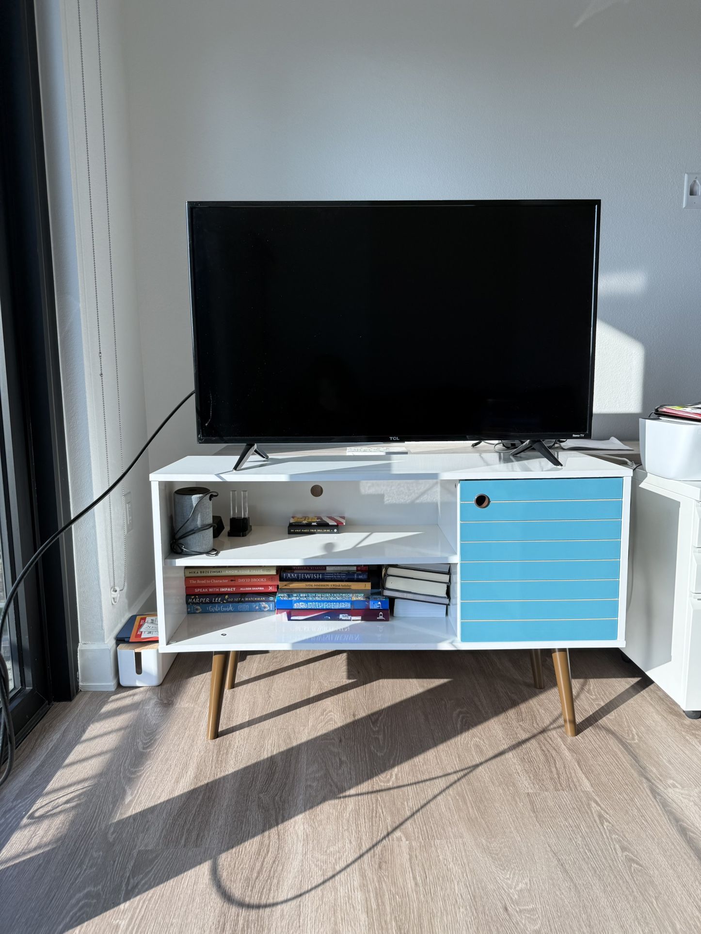 White/Aqua blue TV Stand