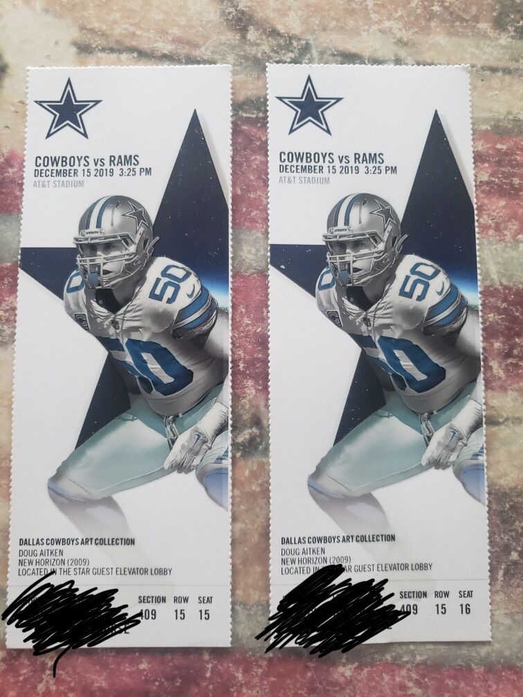 Rams @ Cowboys! 12/15/19 @ 1:25 pm! GREAT SEATS FOR A GREAT l!