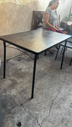 Black Table Full Set With Chairs