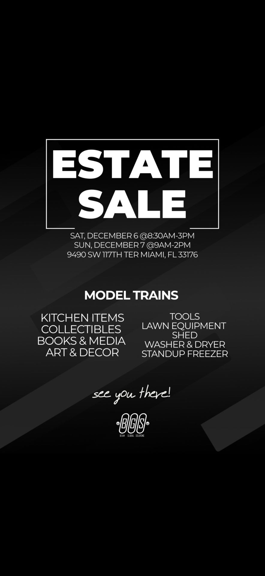 Estate Sale 12/6 & 12/7 9490 Sw 117 Terr Miami Fl