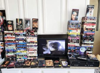 300+ VHS & DVD collection with working Combo VCR & DVD Player plus Remote!! *100% Tested & Working*