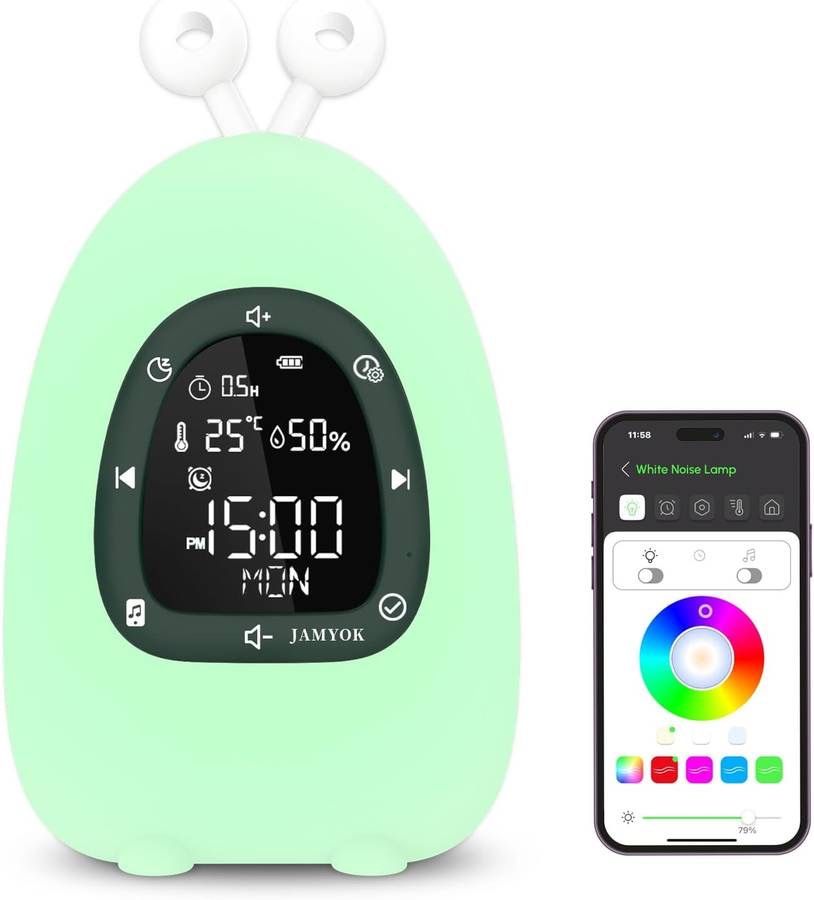 new Sunrise Alarm Clock Wake Up Light, White Noise Sound Machine with 20 Soothing Sounds, 10 Night Lights, Bluetooth Speaker/App Control, Dimmable Clo