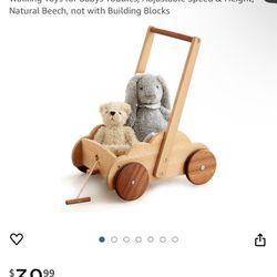 Bright Wooden Baby Stroller