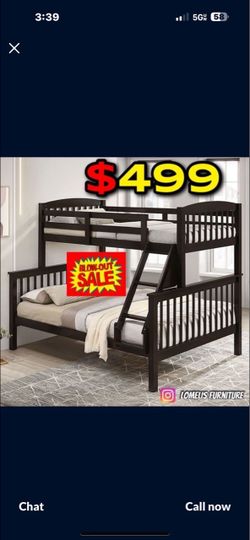 Twin full cherry Bunkbed with ortho mattress included
