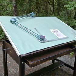 Vintage Drafting Table (Mayline brand) with Vintage Drafting Arm (Vemco brand)
