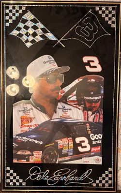 Vintage-Dale Earnhardt Sr. #3 NASCAR-Glass Mirror Memorabilia Sign – Excellent Condition