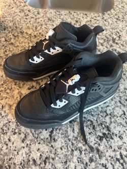 Air Jordan 4 Black Low-Top Sneakers- youth size 6