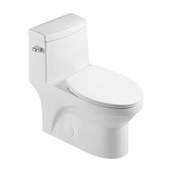 New one piece toilet with Left-Hand Trip Lever 12'' Rough-In