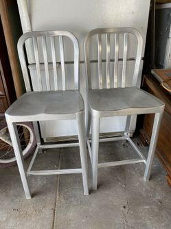 Silver Metal Stools (sell in pair)