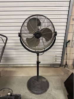 20” High Velocity Industrial Pedestal Fan - Works Great (Needs Button Repair)