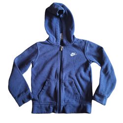 Nike Boys 4T Full Zip Hooded Sweatshirt Hoodie Navy Blue Swoosh Toddler Clothes