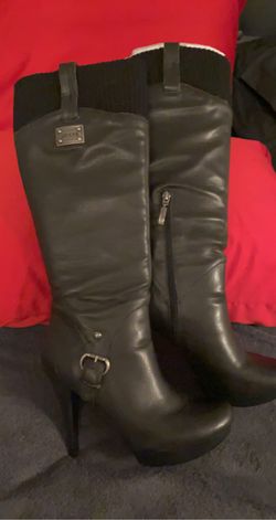 Black leather Guess Boots (size 9)