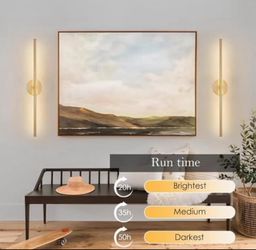 2-Pack Gold Rechargeable LED Wall Sconces