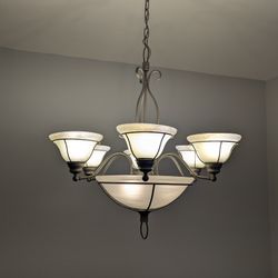 Glass And Metal  Chandelier 