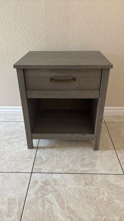 Grey Wooden Look Side Table- One Piece