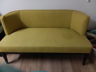 Crate and barrel settee yellow