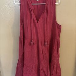 J Crew Pink Dress With Silver Foil Stripes Size L