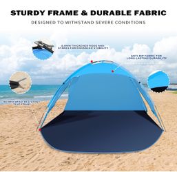 Pop Up Beach Tent - Beach Tent, Beach Shade Tent with Removable Canopy, UPF 50+ UV Protection Beach Shade Sun Shelter Canopy, Portable Beach