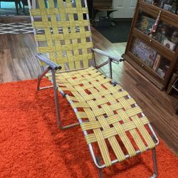 Vintage Webbed Chaise Lounge 