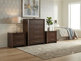 Dark Brown Wood Bedroom Dresser Set