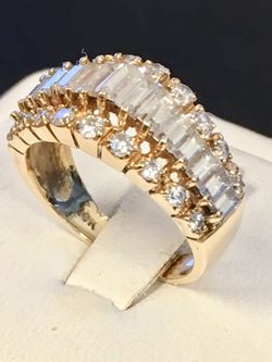 Gold CZ wedding band