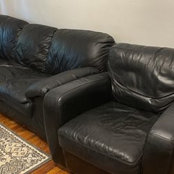 Black Couch And Armchair