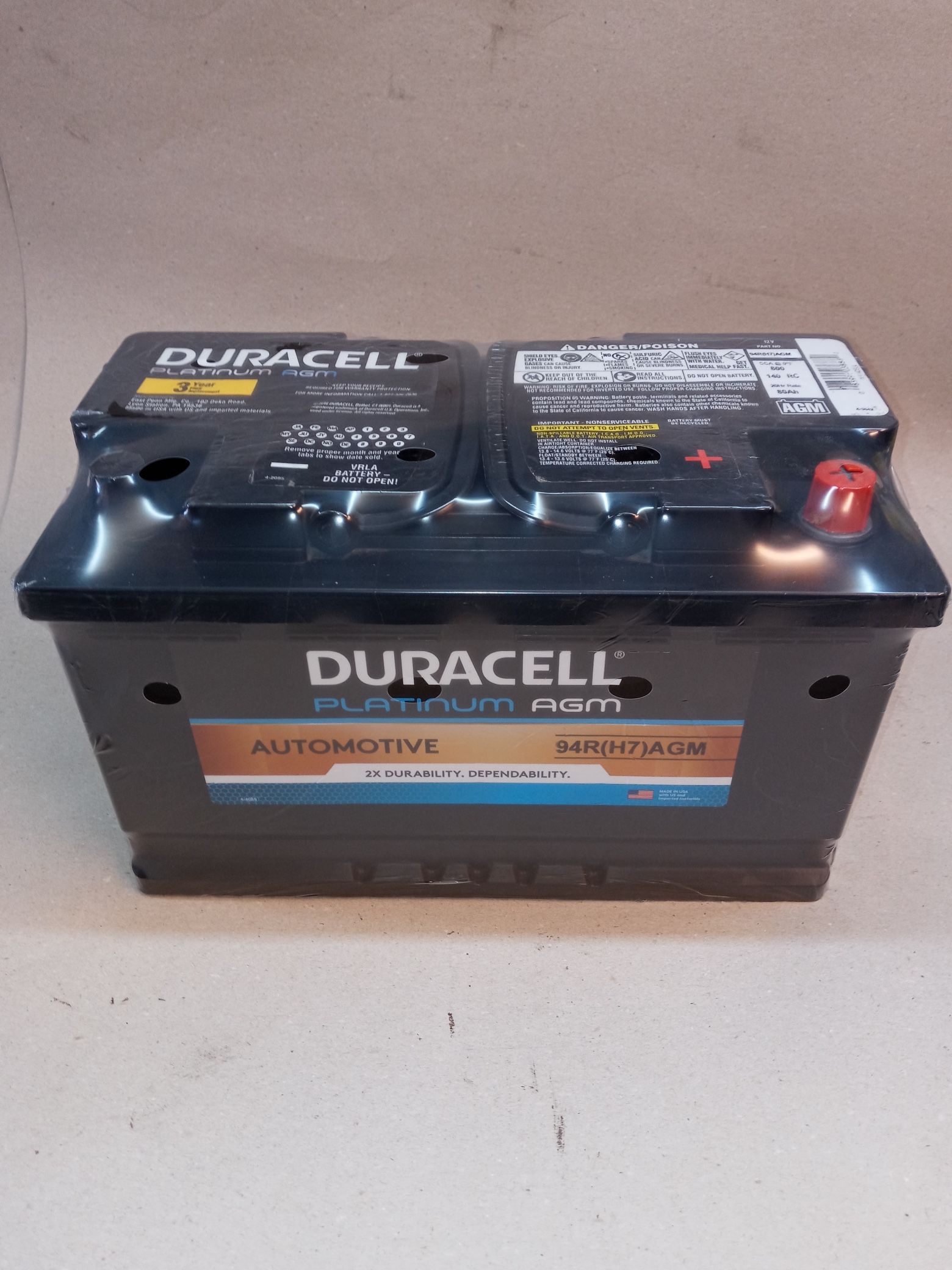 Car battery Duracell platinum gel AGM size 48/h6 high-performance for sale