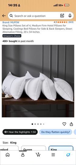 King Size Pillow Set