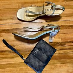 Classique Gold Sandal Heels 8.5 OBO