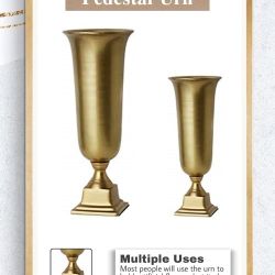 18-Inch Gold Pedestal Urn C-91