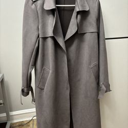 Suede Trench Coat Size Medium Forever 21