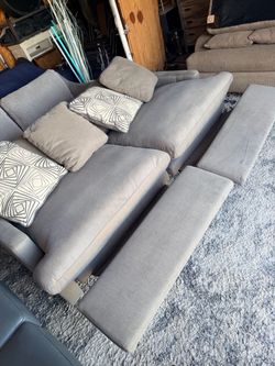 Jolene Silver Grey 84" 2 Piece Power Reclining Modular Loveseat with USB