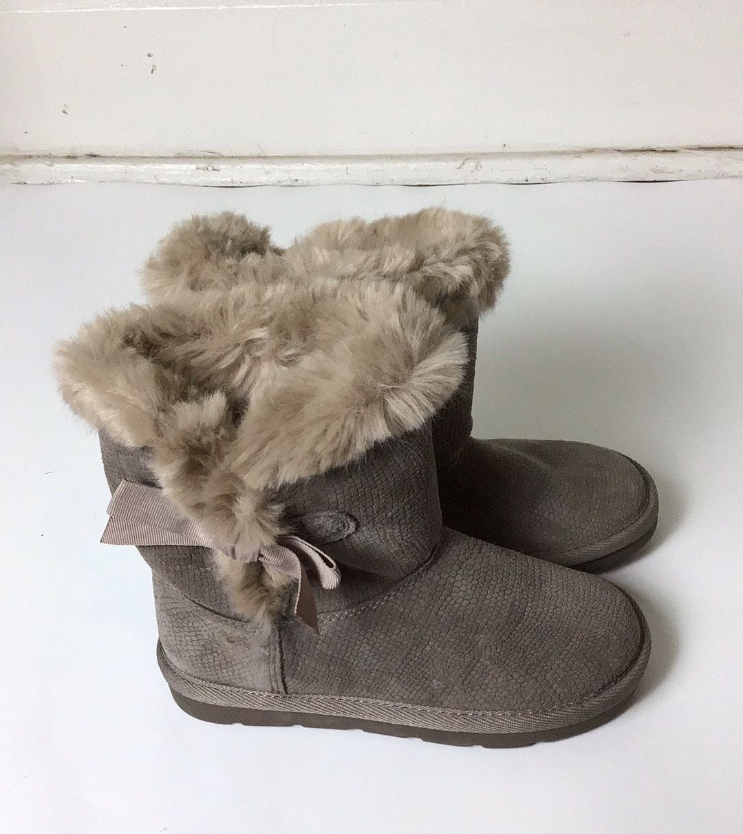 Next Furry Leather Girl’s Pull On Boots