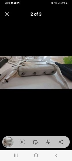 Rebecca Minkoff Light cream Gray Leather Crossbody Bag with Studs