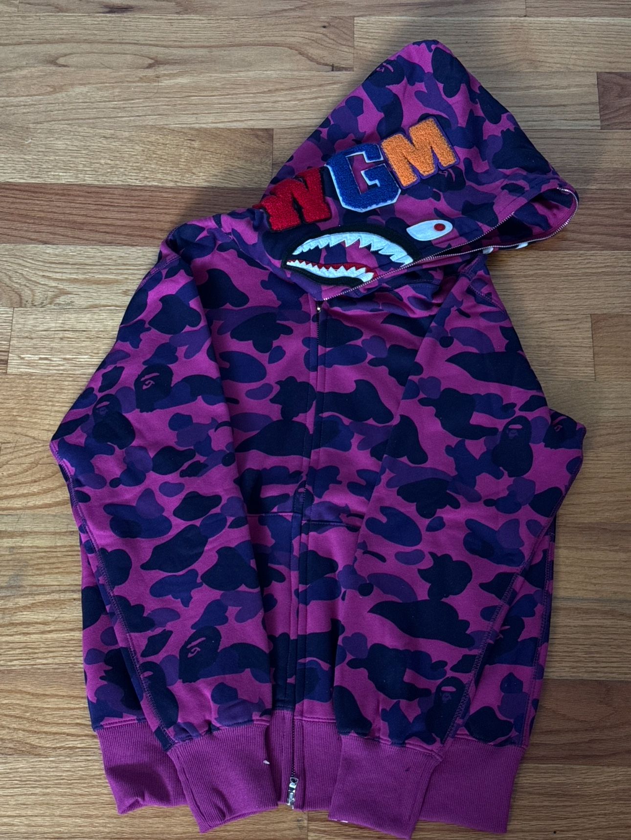Purple Bape zip up hoodie