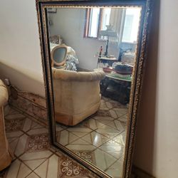 Beautiful Large Italian Gilted Wood Mirror 