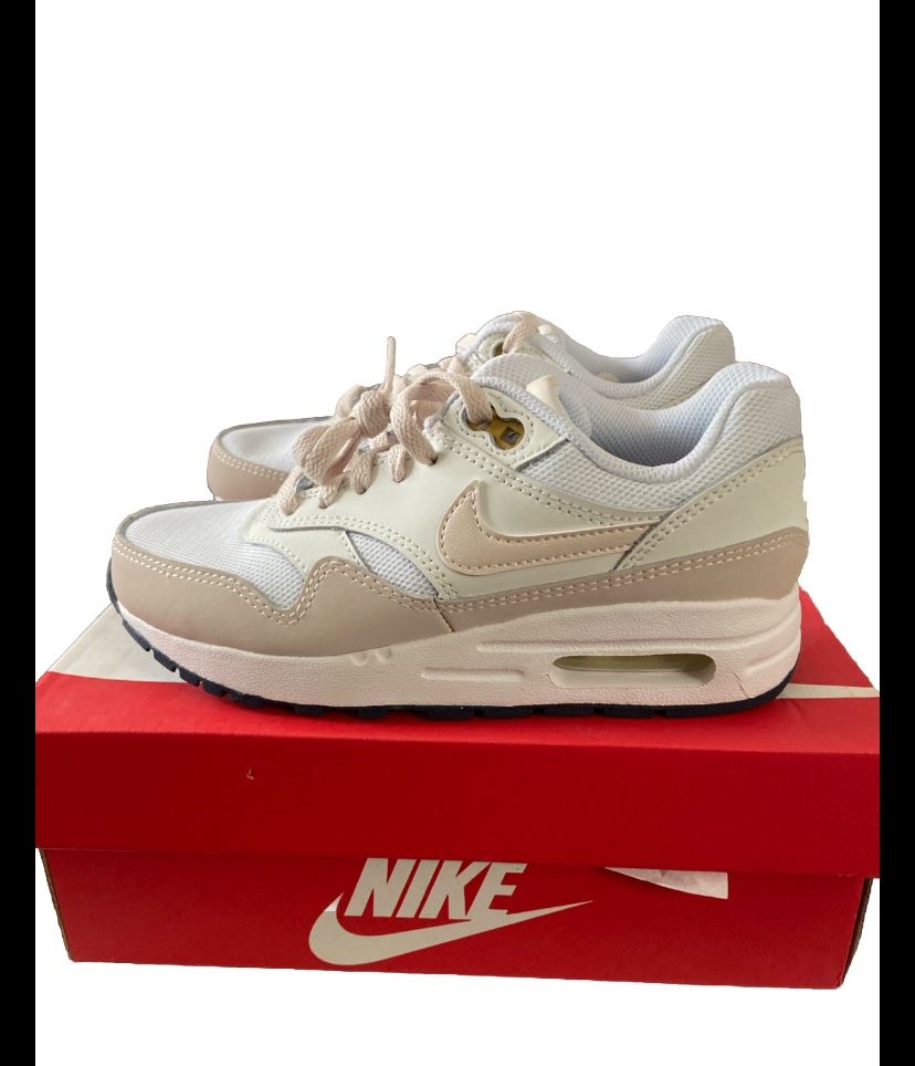 Nike Air Max GS Trainers Shoes White Bronzine Size 2y