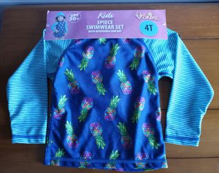 New. 3 PC Swim Set 4T UPF 50+