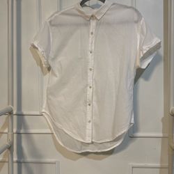 White Short Sleeves Dress Casual Shirt