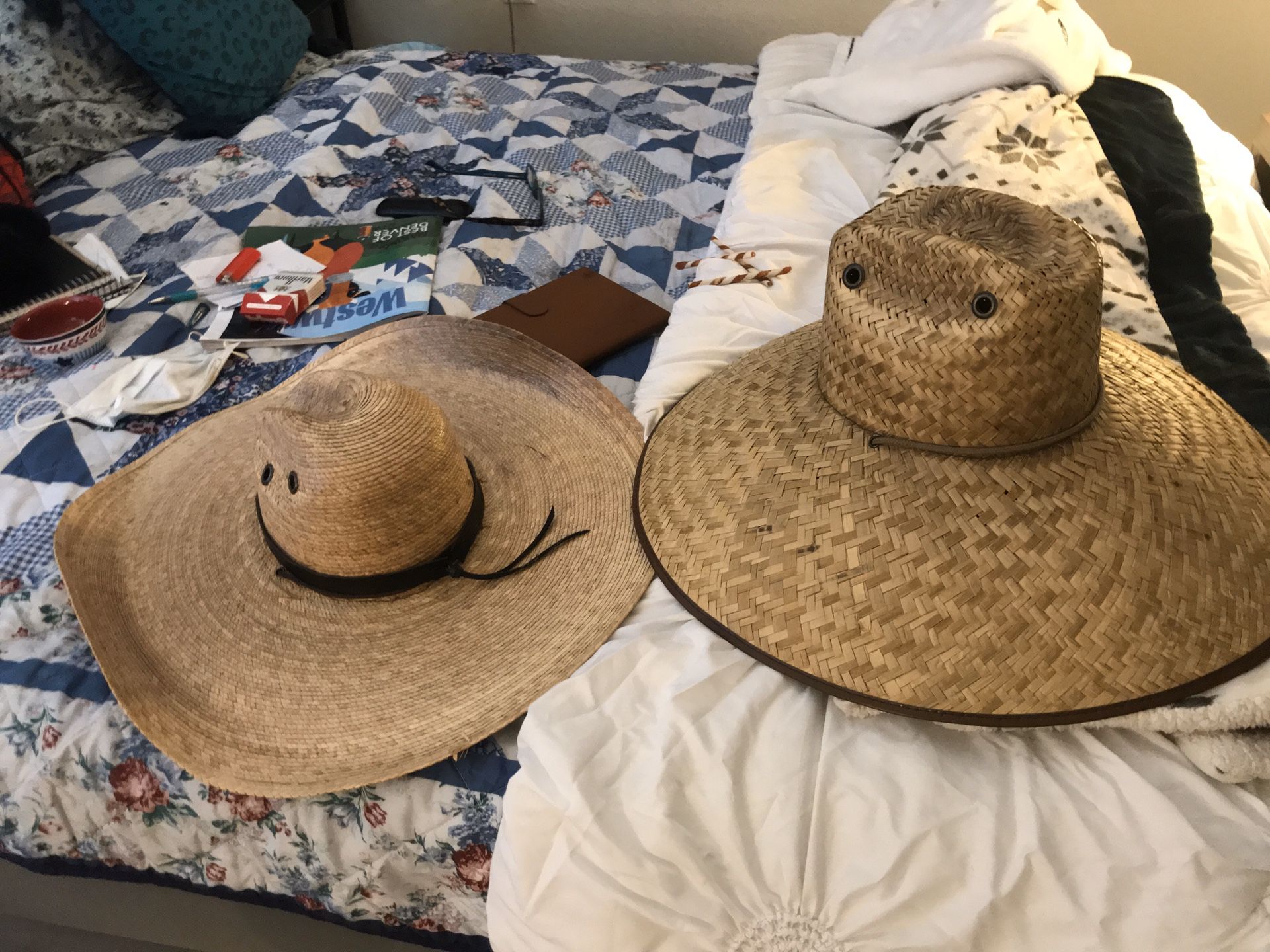 Two Sunhats handwoven 20$