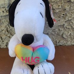Valentines Snoopy Musical Plush Hug Me Heart Dog Stuffed Toy Plays Linus And Lucy